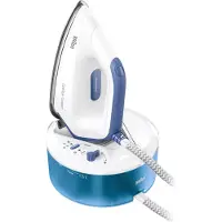Braun CareStyle Compact IS 2143 - Dampstrygejern med automatisk afbrydelse - såleplade: EloxalPlus FreeGlide 3D - 2400 W - hvid/blå