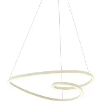 QAZQA Skandinavisk pendellampe beige 72 cm inkl. LED 3-trins dæmpbar - Circuit