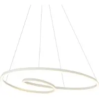 QAZQA Skandinavisk pendellampe beige 110 cm inkl. LED 3-trins dæmpbar - Circuit