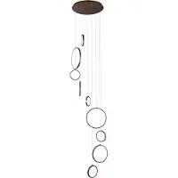 QAZQA Design Pendellampe Mørk Bronze 9-Lys Inkl. LED 3-Trins Dæmpbar - Vide Anella