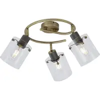 QAZQA Design loftspot bronze med klart glas rund 3-lys - Domo