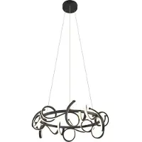 QAZQA Design Pendellampe Sort Rund 3-Trins Dæmpbar - Krisscross