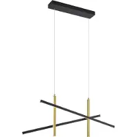QAZQA Design Pendellampe X Sort med Guld Inkl. LED 3-Trins Dæmpbar - Joy
