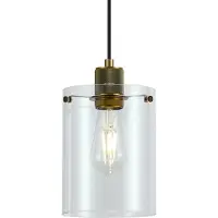 QAZQA Design Pendellampe Bronze med Klart Glas - Domo