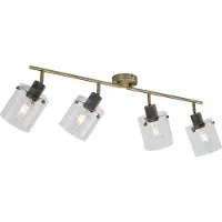 QAZQA Design loftspot bronze med klart glas 4-lys - Domo