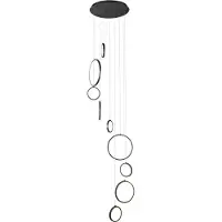 QAZQA Design Pendellampe Sort 9-Lys Inkl. LED 3-Trins Dæmpbar - Vide Anella