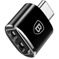 Baseus Mini CATOTG-01 USB-A / USB-C OTG Adapter - Sort
