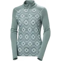 Helly Hansen Merino Midweight Graphic 1/2 Zip, dame, cactus