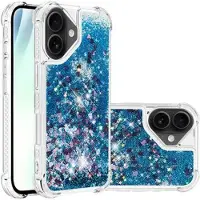 Mtp Products iPhone 17 Glitter Quicksand TPU Cover - Blå hjerter