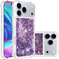 Mtp Products iPhone 17 Pro/18 Pro Glitter Quicksand TPU Cover - Lilla hjerter