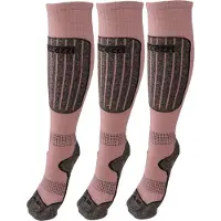 Accezzi Merino 20, skistrømper, dame, 3 par, lyserød
