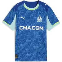 Puma Olympique Marseille 25/26 Third Jersey Youth, Clothing, Vivid Blue/Azure, 9-10Y
