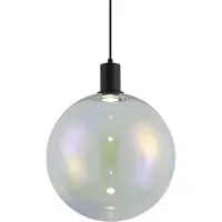 QAZQA Design Pendellampe Sort med Regnbueglas 35cm - Mallon