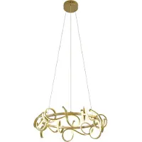 QAZQA Design Pendellampe Guld Rund 3-Trins Dæmpbar - Krisscross