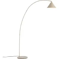 QAZQA Retro gulvlampe beige med hvidt interiør - Triangolo