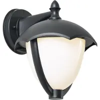 QAZQA Smart udendørs væglampe sort med opalglas inkl. LED IP54 - Classica