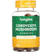 Fungies , Cordyceps Mushroom Energy Gummies, Mango and Pineapple, 60 Pectin Gummies