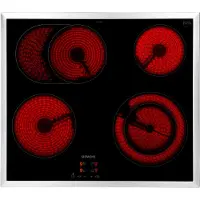 Siemens iQ300 ET645HN17E - Keramisk kogeplade - 4 plader - Niche - bredde: 56 cm - dybde: 49 cm - med rustfri stålbeklædning - sort/rustfri stål