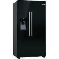 Bosch Serie | 6 KAD93ABEP - Køleskab/fryser - side ved side med vanddispenser, isdispenser - bredde: 90.8 cm - dybde: 70.7 cm - højde: 178.7 cm - 562 liter - Klasse E - sort