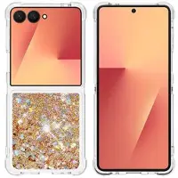 Mtp Products Samsung Galaxy Z Flip7 Glitter Quicksand TPU Cover - Guldhjerter