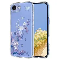 Mtp Products iPhone 16e/17e TPU-cover med blomstermønster - Lilla