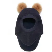 Huttelihut Elefanthue - Uld/Bomuld - 2-lags - Big Bear - Dark Na - - 2-4 år (92-104) - Elefanthue - dobbelt