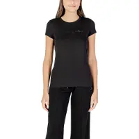 Armani Exchange A|X Armani Exchangetil kvinder. XW001457AF10356UC001 T-shirt med skinnende logo, sort (M), Casual, Bomuld, Korte ærmer