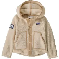 Patagonia - Fleece og dunjakker børn - Baby Retro Pile Jkt Live Simply Whale Patch: Dark Natural til Unisex - Børnetoj Størrelse 4 År - Beige