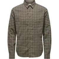 Only & Sons Skjorte 'ONSGudmund' cappuccino / mørkebrun