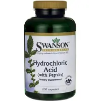 Swanson Health , Betain HCl Hydroklorid med VegPeptase, 250 Veggie Kapsler