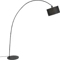 QAZQA Smart moderne buegulvlampe sort inkl. WiFi G95 - Vinossa