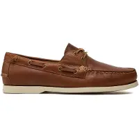 Ralph Lauren Polo Ralph Laurentil mænd. 803932996002 Merton-bådsko i læder med brune blokke (41), Beige, Fast, Blonder, Casual