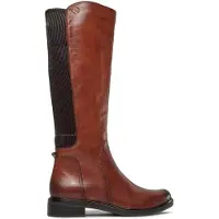 Caprice Boots, brown, made of Leather and textile with Block heel, Size 41