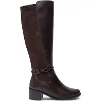 Caprice Boots, brown, made of Leather and synthetic with Block heel, Size 39