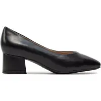 Caprice Pumps, black, made of Leather with Trapeze heel, Size 40