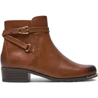 Caprice Bootie, brown, made of Leather with Block heel, Size 40.5