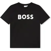 BOSS T-shirt - Sort m. Hvid - - 8 år (128) - T-Shirt