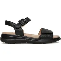 Caprice Sandal, black, made of Leather without heel, Size 39