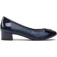 Caprice Pumps, blue, made of Leather and textile with Block heel, Size 37.5