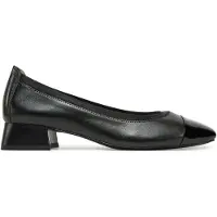 Caprice Pumps, black, made of Leather with Trapeze heel, Size 37