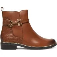 Caprice Bootie, brown, made of Leather with Block heel, Size 37