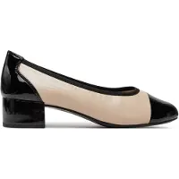 Caprice Pumps, beige, made of Leather and textile with Block heel, Size 41