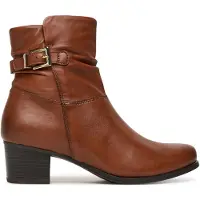 Caprice Bootie, brown, made of Leather with Block heel, Size 37