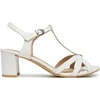 Caprice Heeled sandal, white, made of Leather with Block heel, Size 40.5