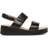 Caprice Sandal, black, made of Leather with Wedge heel, Size 38