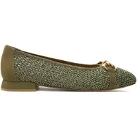 Caprice Ballerina, green, made of Leather and synthetic with Trapeze heel, Size 39