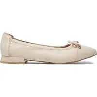 Caprice Ballerina, beige, made of Leather with Trapeze heel, Size 36