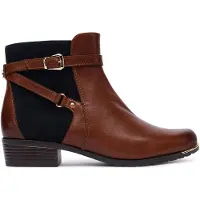 Caprice Bootie, brown, made of Leather with Block heel, Size 40