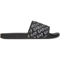 Emporio Armani EA7unisex. 7X000109_AF15125 Flip Flops All Over Logo sort (45), Fast, Ingen, Casual, Badetøj