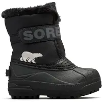 Sorel - Afterski - Childrens Snow Commander Boot Black Charcoal til UnisexUld - Størrelse 10 US - Sort